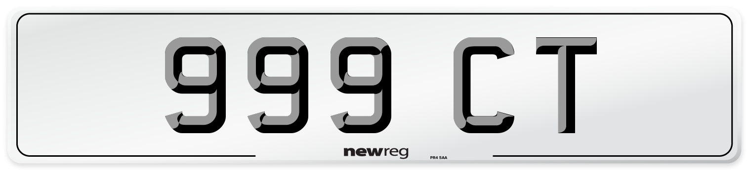999 CT Number Plate from New Reg